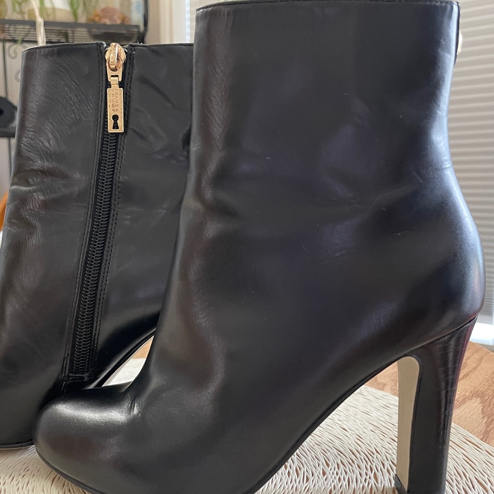 Ivanka Trump Black Leather Ankle Boots – Size 5.5M